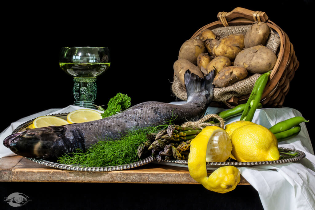 still life with sea trout