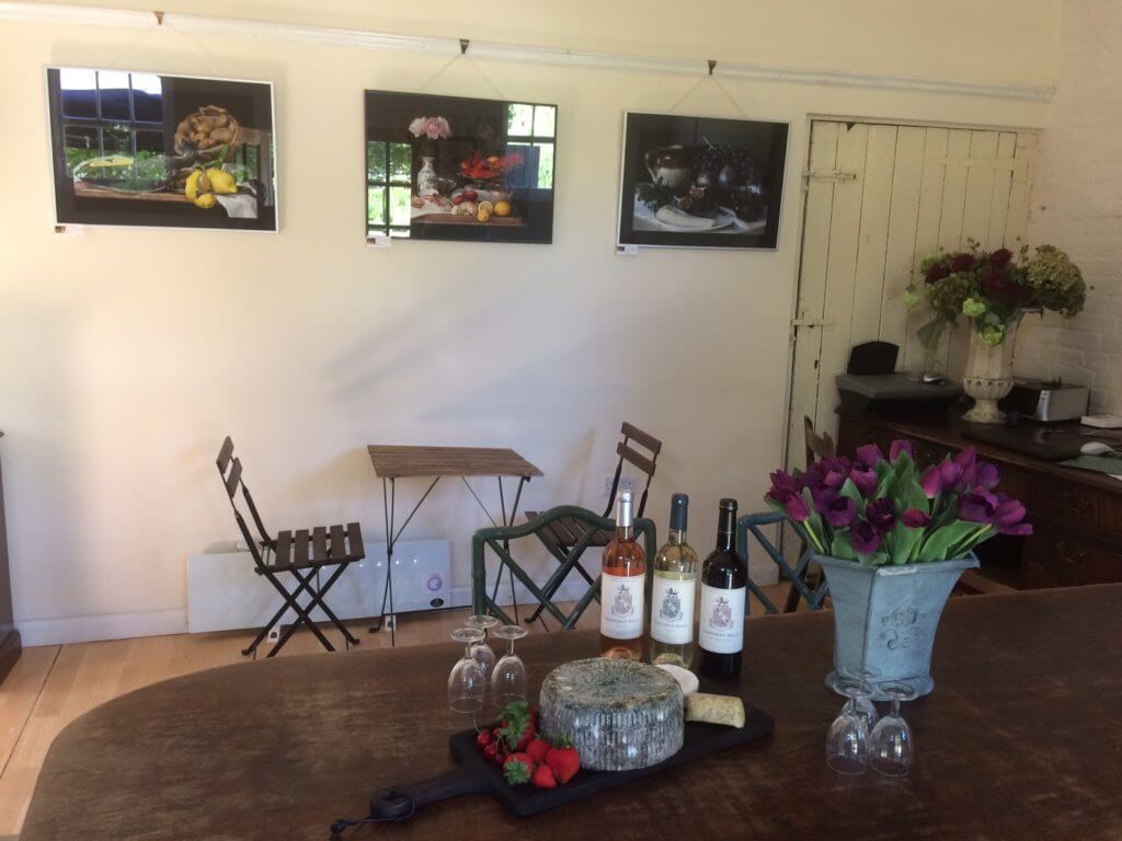 Giffords Hall tasting room with one of my 2018 exhibitions